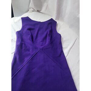 VTG 60'S KNITS BY CAMELON  SHEATH WIGGLE DRESS ROYAL PURPLE MAD MEN